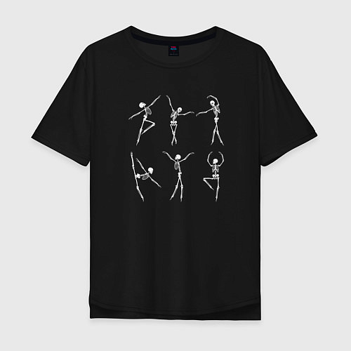 Мужская футболка оверсайз Скелеты танцуют балет / Черный – фото 1