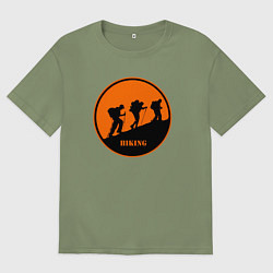 Мужская футболка оверсайз Туристы идущие в гору