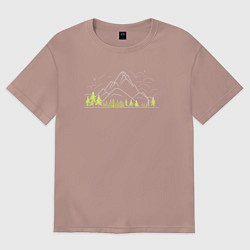 Мужская футболка оверсайз Горы да лес