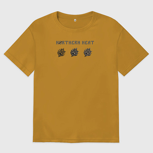 Мужская футболка оверсайз Северная жара / Горчичный – фото 1