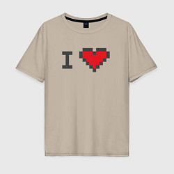 Мужская футболка оверсайз MoMo - 8bit I Love