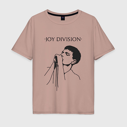 Мужская футболка оверсайз Йен Кёртис Joy Division / Пыльно-розовый – фото 1