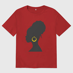 Футболка оверсайз мужская Black girl, цвет: красный