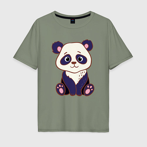 Мужская футболка оверсайз Милашка панда / Авокадо – фото 1