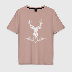 Мужская футболка оверсайз Deer flowers