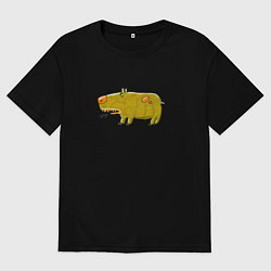 Футболка оверсайз мужская Angry Dog, цвет: черный