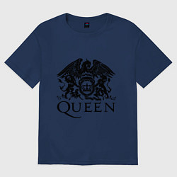 Футболка оверсайз мужская Queen - logo, цвет: тёмно-синий