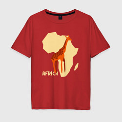 Мужская футболка оверсайз Жираф из Африки