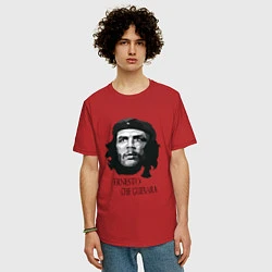 Футболка оверсайз мужская Че Гевара черно белое, цвет: красный — фото 2