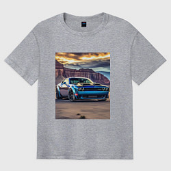 Мужская футболка оверсайз Авто Додж Челленджер