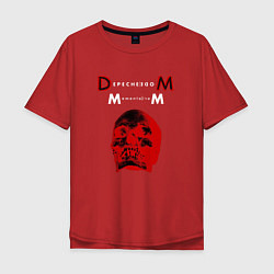 Футболка оверсайз мужская Depeche Mode 2023 Memento Mori - Red Skull 01, цвет: красный