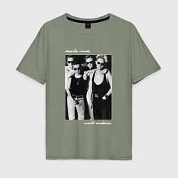 Футболка оверсайз мужская Depeche Mode World Violation Tour - Band Design, цвет: авокадо