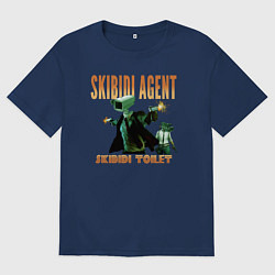 Мужская футболка оверсайз Skibidi toilet agent