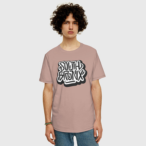 Мужская футболка оверсайз Южный Бронкс / Пыльно-розовый – фото 3