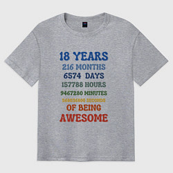 Мужская футболка оверсайз 18 лет в месяцах - днях - часах - минутах - секунд