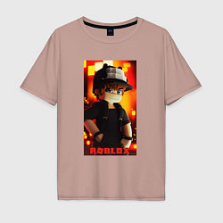 Мужская футболка оверсайз Roblox fire