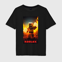Мужская футболка оверсайз Roblox avatar fire