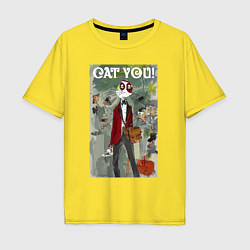 Мужская футболка оверсайз Cat you - future meme