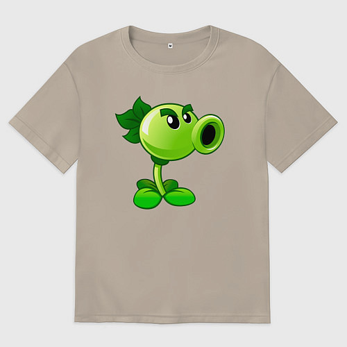 Мужская футболка оверсайз Повторитель горохострел / Миндальный – фото 1