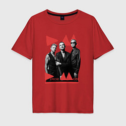 Футболка оверсайз мужская Depeche Mode - Delra Machine Band, цвет: красный