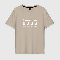 Футболка оверсайз мужская Boss this time to work, цвет: миндальный