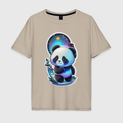 Мужская футболка оверсайз Стикер: милый панда