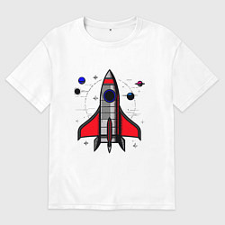 Мужская футболка оверсайз Ракета на взлете