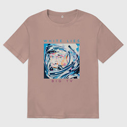 Футболка оверсайз мужская White Lies - Big TV, цвет: пыльно-розовый