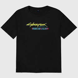 Футболка оверсайз мужская Cyberpunk 2077 phantom liberty logo v1, цвет: черный