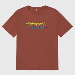 Футболка оверсайз мужская Cyberpunk 2077 phantom liberty logo v1, цвет: кирпичный