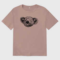 Мужская футболка оверсайз Коала голова