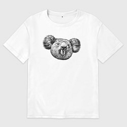 Мужская футболка оверсайз Коала морда