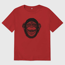 Футболка оверсайз мужская Smile monkey, цвет: красный