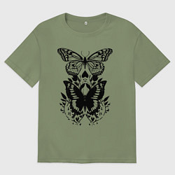 Мужская футболка оверсайз Две бабочки - татуировка