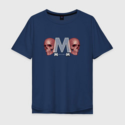 Футболка оверсайз мужская Depeche Mode - Skulls Memento Mori, цвет: тёмно-синий
