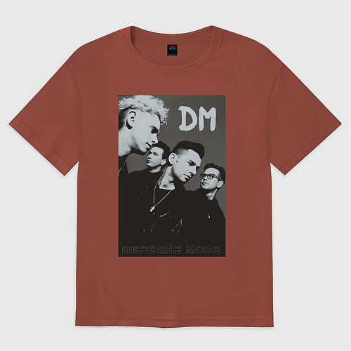 Мужская футболка оверсайз Depeche Mode 90 Violator / Кирпичный – фото 1
