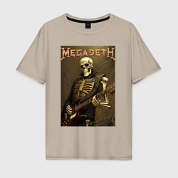 Футболка оверсайз мужская Megadeth - skeleton - heavy metal, цвет: миндальный