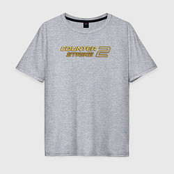 Мужская футболка оверсайз Counter strike 2 gold logo