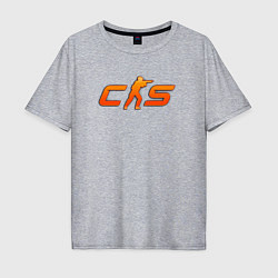 Мужская футболка оверсайз CS 2 orange logo