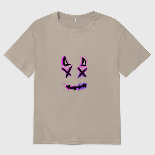 Мужская футболка оверсайз Dev1l / Миндальный – фото 1