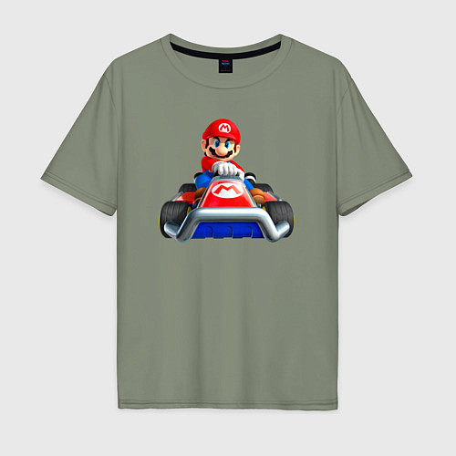 Мужская футболка оверсайз Марио гоняет / Авокадо – фото 1