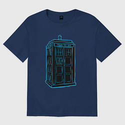 Футболка оверсайз мужская Black tardis, цвет: тёмно-синий