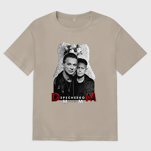 Мужская футболка оверсайз Depeche Mode - Dave Gahan and Martin Gore / Миндальный – фото 1
