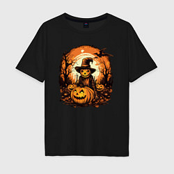 Мужская футболка оверсайз Ночь перед хэллоуином