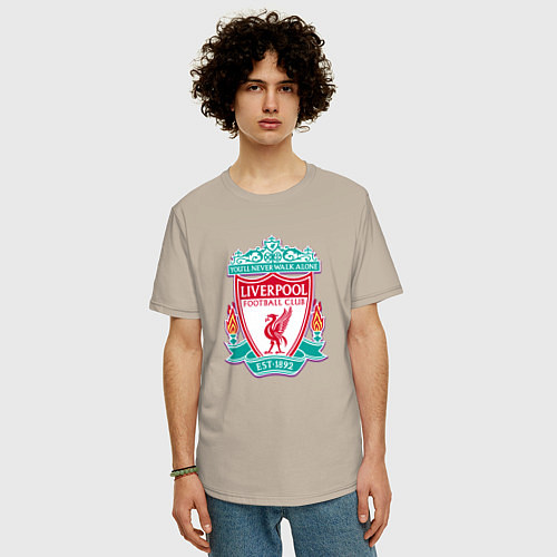 Мужская футболка оверсайз Liverpool fc sport collection / Миндальный – фото 3