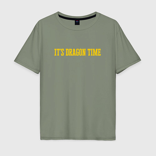 Мужская футболка оверсайз It's Dragon Time / Авокадо – фото 1
