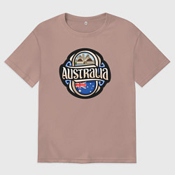 Футболка оверсайз мужская Australia adventure, цвет: пыльно-розовый