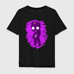 Футболка оверсайз мужская Фиолетовый человек, цвет: черный