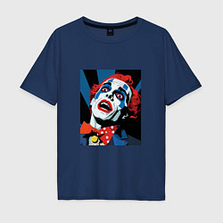 Футболка оверсайз мужская Безумный клоун, цвет: тёмно-синий