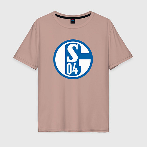 Мужская футболка оверсайз Schalke 04 fc club / Пыльно-розовый – фото 1